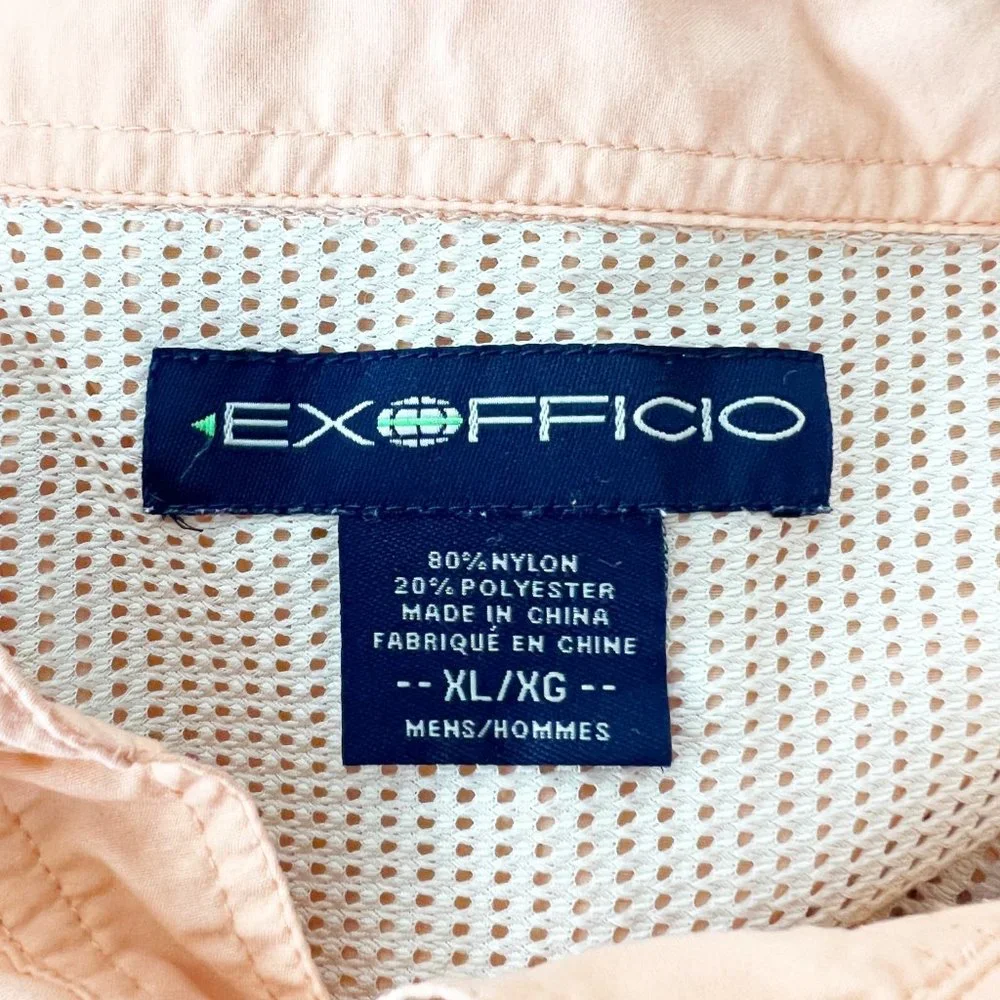 EXOFFICIO Orange Short Sleeve Nylon Vented Button Down Shirt Outdoor EXTRA LARGE - Picture 3 of 10